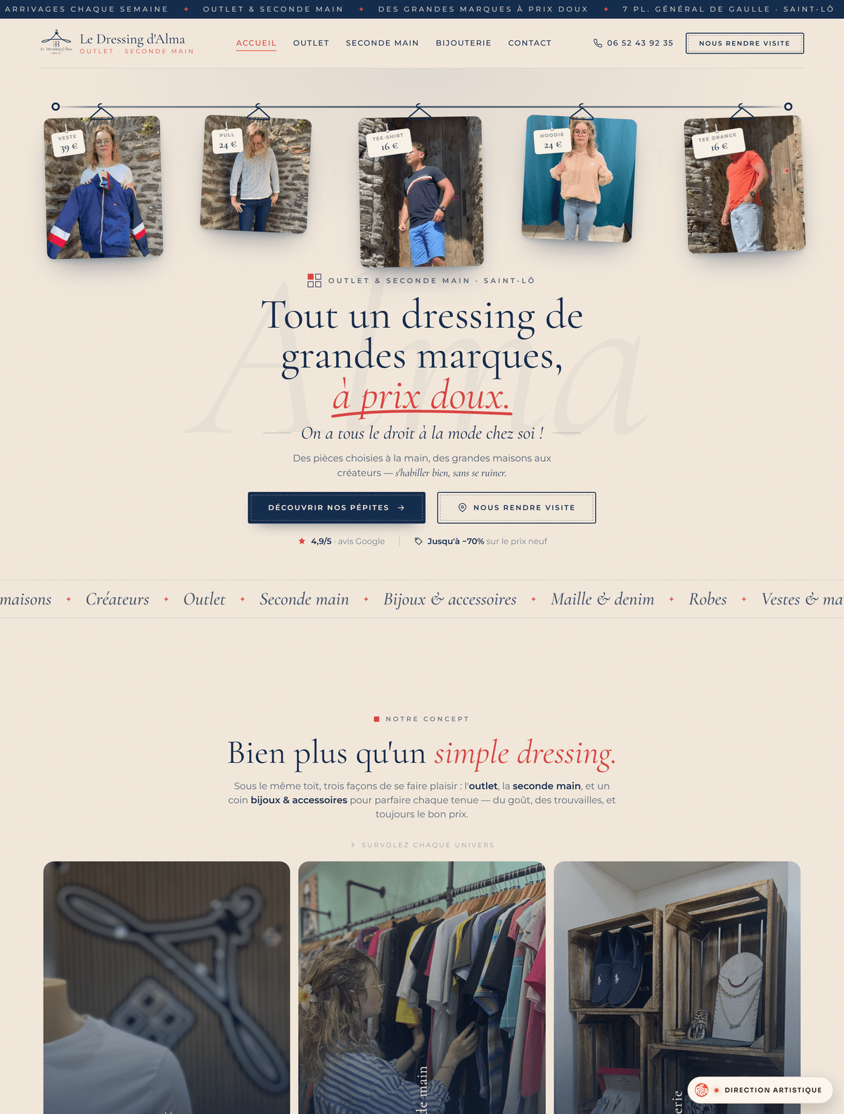 Site Le Dressing d'Alma — outlet et seconde main à Saint-Lô