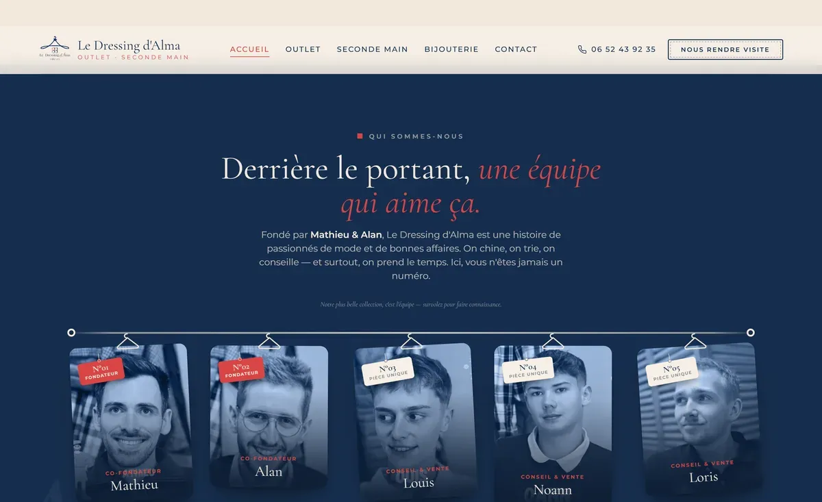 Le Dressing d'Alma : l'équipe