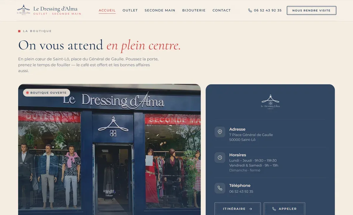 Le Dressing d'Alma : la boutique
