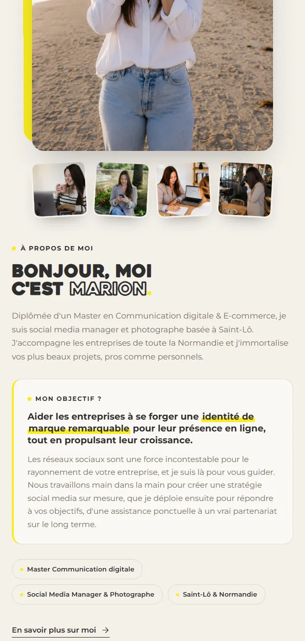 Marion Social Media sur téléphone : le contact