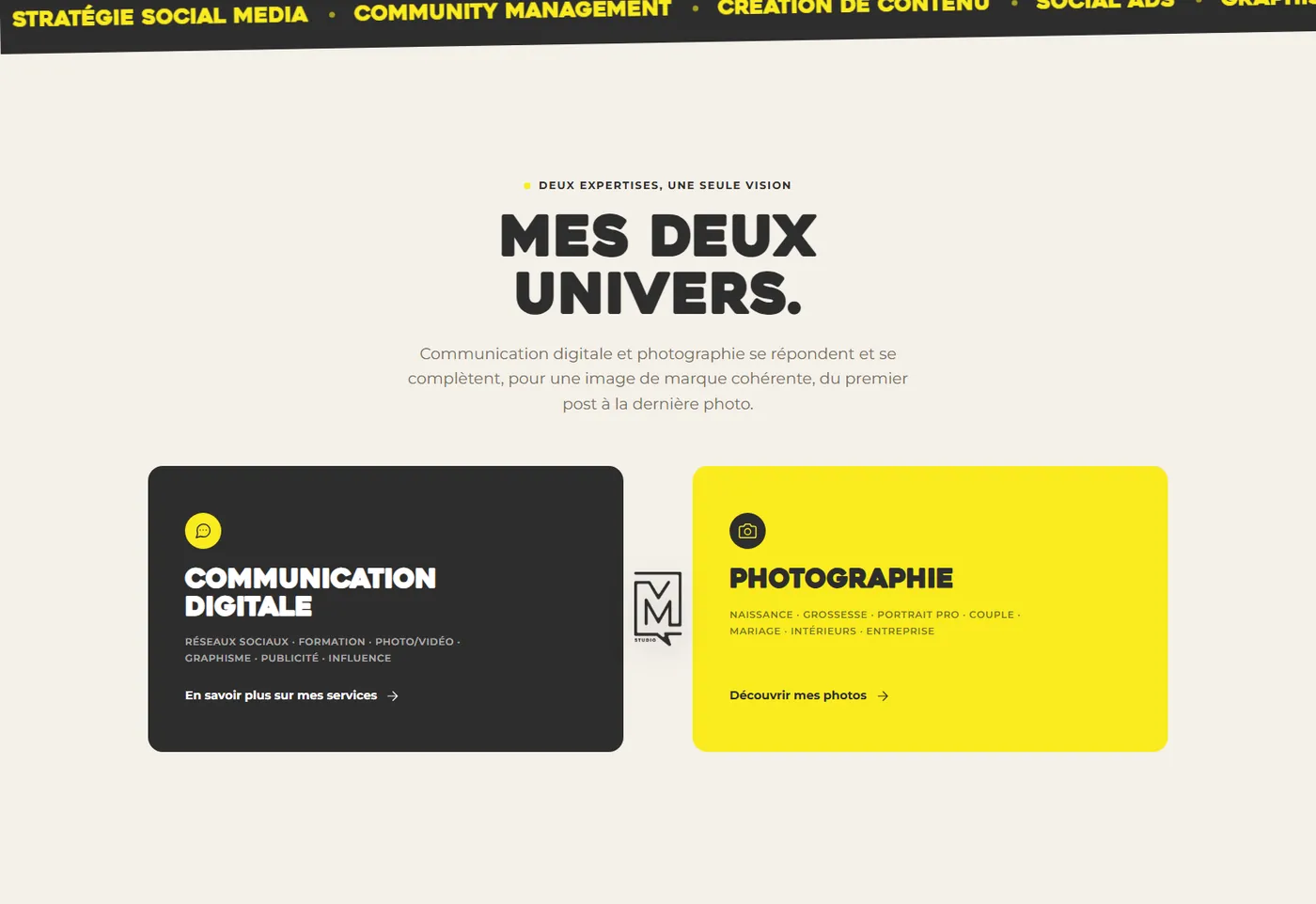 Marion Social Media : les deux univers