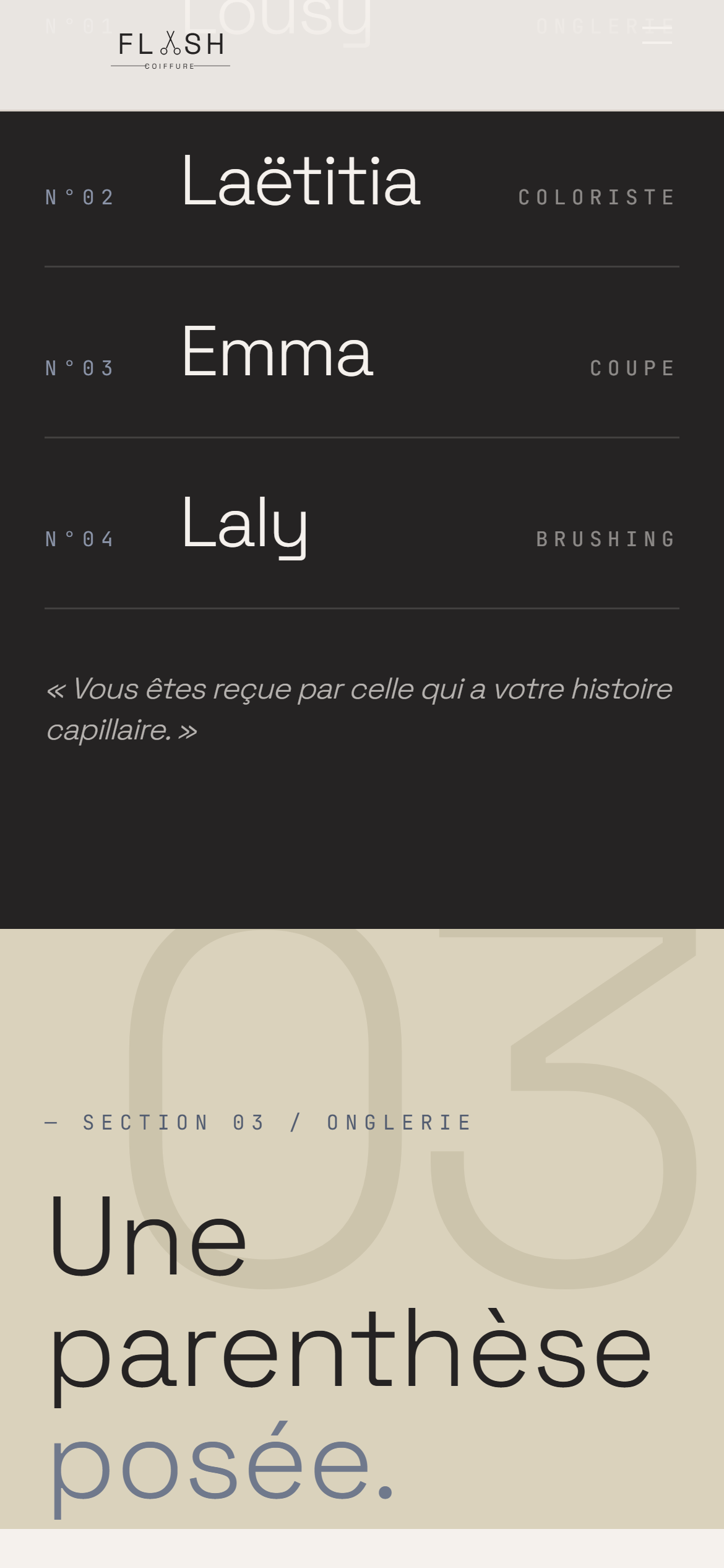 Les coupes — Flash Coiffure mobile