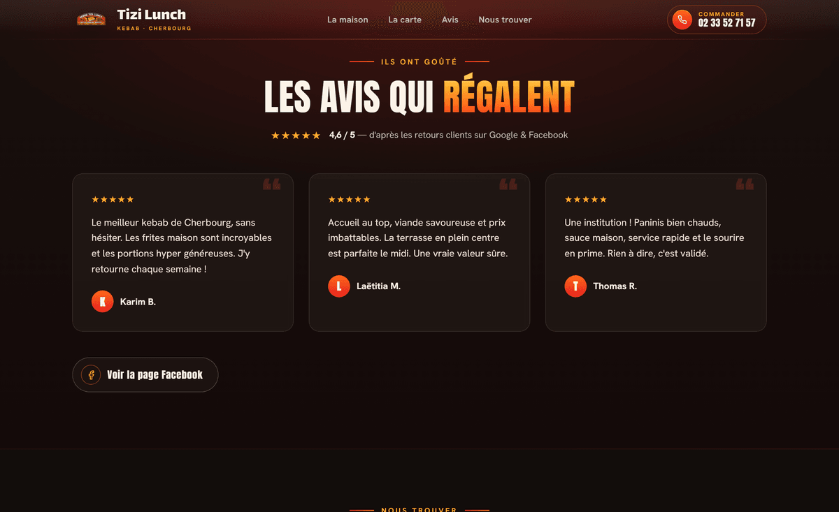 Section Avis — Tizi Lunch